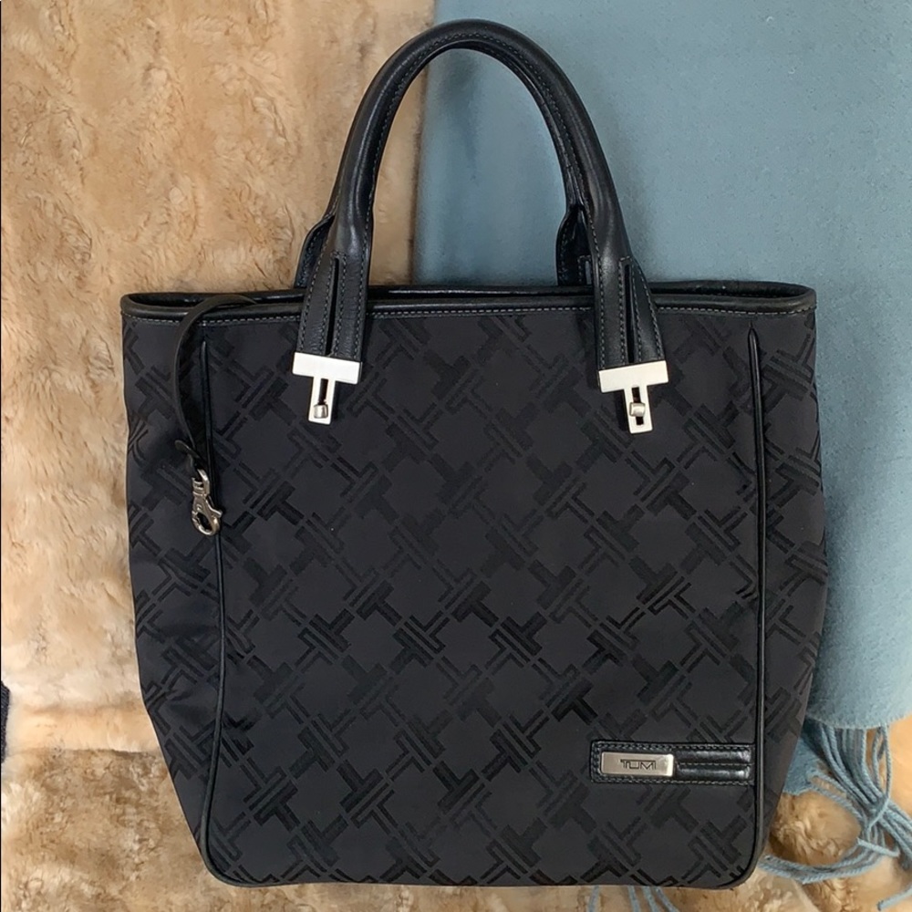TUMI Signature Collection black monogram tote